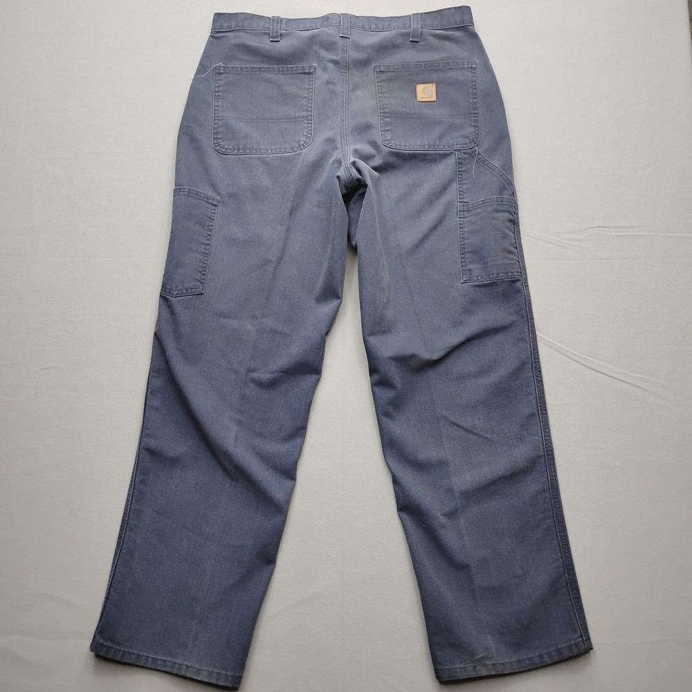 Carhartt Mens Dungaree Fit Work Pants Navy Blue 34x32 Utility Carpenter 383-20
